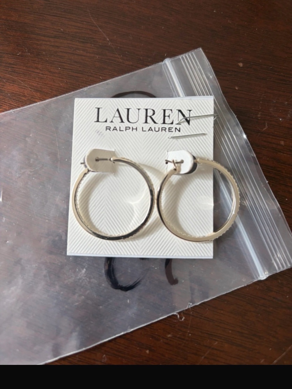 Ralph Lauren Silver-Tone Crystal Pavé Hoop Earrings
